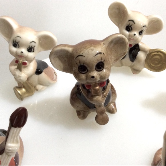 🩷🐭 Vintage set of seven band of musical mice figures - Picture 10 of 15